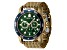 Invicta Pro Diver 48mm Green Dial Gold Tone Stainless Steel Quartz Watch