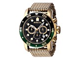 Invicta Pro Diver 48mm Black and Green Two-tone Bezel Gold Tone Stainless Steel Quartz Watch
