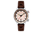 Cadola Rally Timer Tan Dial White Bezel Brown Stainless Steel Band Automatic Watch