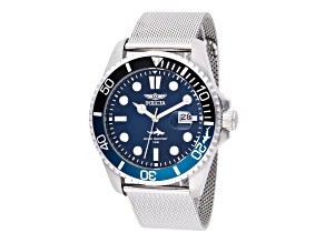 Invicta Pro Diver 43mm Blue Dial Stainless Steel Mesh Quartz Watch