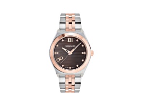 Vega New Watch 40MM Two-tone case Brown Guilloché Dial Two-tone Bracelet