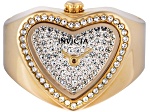 Invicta Mini 18.5mm White Dial Yellow Stainless Steel Band Quartz Ring Watch