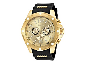 Invicta I-Force 50mm Gold Dial Silicone Stainless Steel Band Quartz Watch
