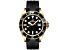 Seapro Men's Nexus Black Dial, Yellow Accent Bezel, Black Rubber Strap Watch