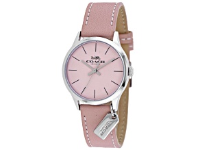 Coach Ruby 28mm Ivory Color Leather Strap Yellow Dial Quartz Watch