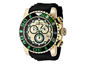 Invicta Sea Hunter 52mm Yellow Dial Silicone Band Quartz Watch