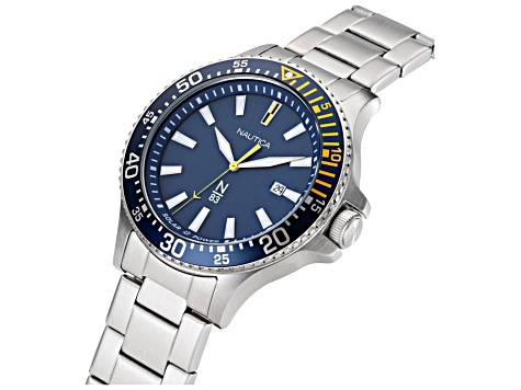 Nautica Cocoa Beach Men's 43 Quartz Stainless Steel Watch, Blue Dial