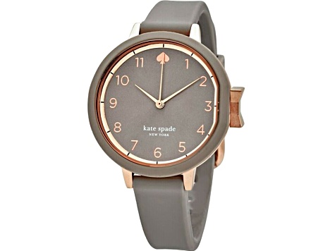 Kate Spade Park Row 34mm Gray Rubber Strap Gray Dial Quartz  display picture 2