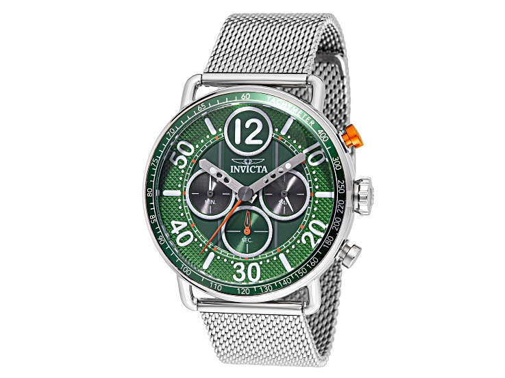 パワーストーン Invicta Speedway 44mm Green Dial Stainless Steel Mesh Band Quartz
