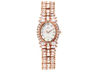 Adee Kaye™ White Crystal Rhodium Over Brass Watch