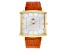 Adee Kaye™ Gent's Gold Tone Stainless Steel White Dial And Brown Leather Band Watch.