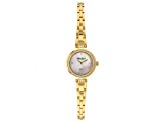 White Cubic Zirconia 18K Yellow Gold Over Brass Ladies Wrist Watch 0.98ctw