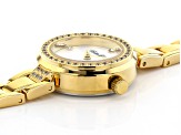 White Cubic Zirconia 18K Yellow Gold Over Brass Ladies Wrist Watch 0.98ctw