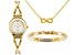 Burgi™ Crystals  Gold Tone Stainless Steel Watch Gift Set