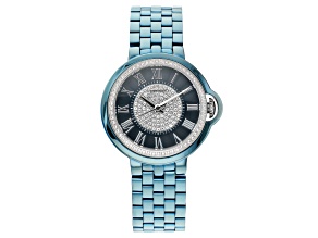 Carrero™ White Crystal Dial Blue Stainless Steel Watch
