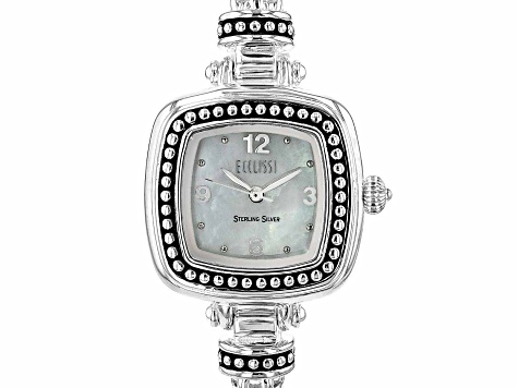 Ecclissi Sterling Silver Textured Cuff Watch