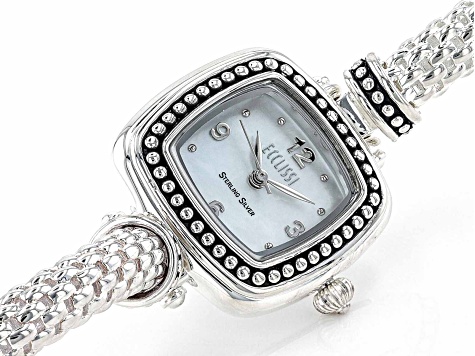 Ecclissi Sterling Silver Textured Cuff Watch