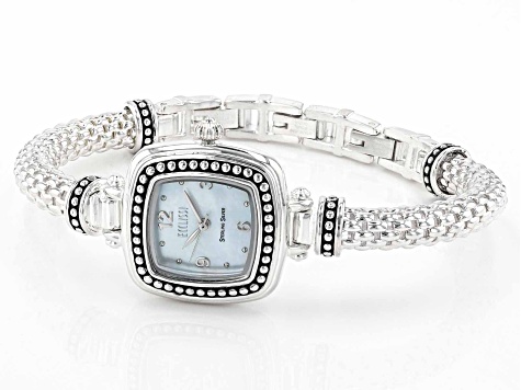 Ecclissi Sterling Silver Textured Cuff Watch