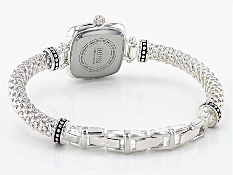 Ecclissi Sterling Silver Textured Cuff Watch