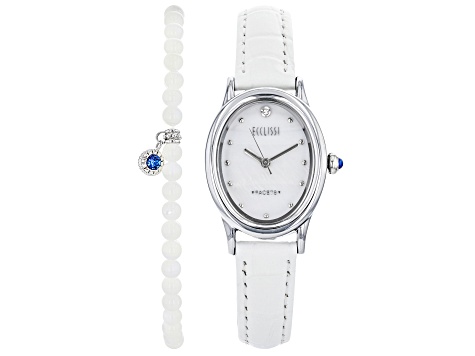 Ecclissi Facets Oval Watch & Bracelet Set
