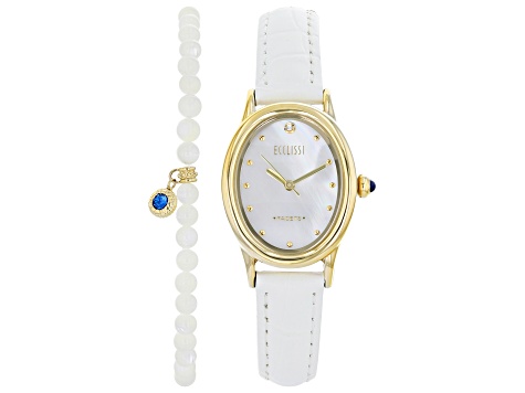 Ecclissi Facets Oval Watch & Bracelet Set