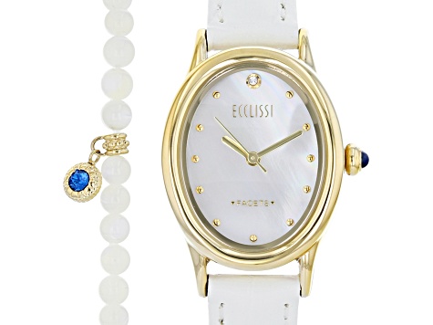 Ecclissi Facets Oval Watch & Bracelet Set