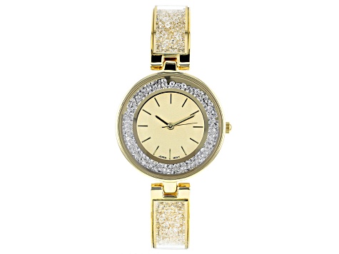 Ladies Gold Tone & Crystal Watch