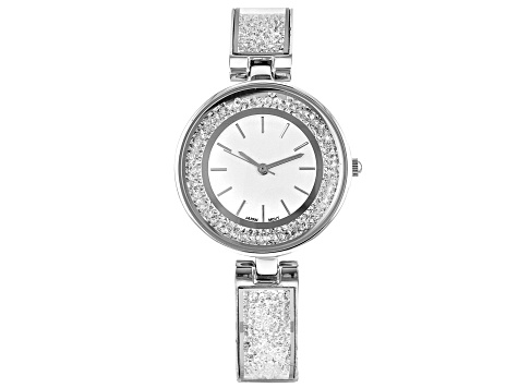 Ladies Silver Tone & Crystal Watch