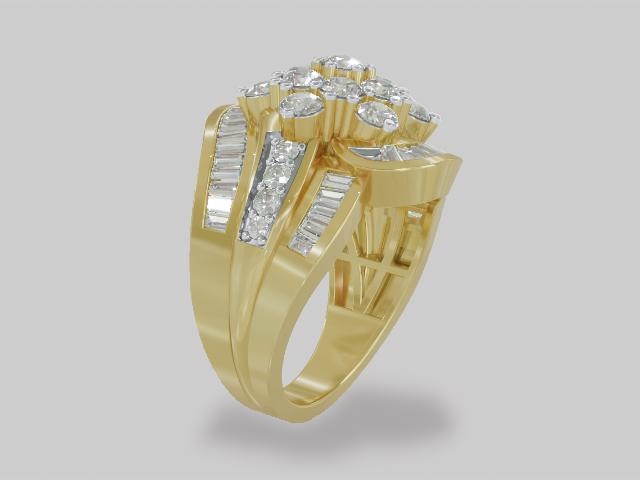 White Cubic Zirconia 18K Yellow Gold Over Sterling Silver Ring 4.44ctw