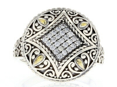 White Cubic Zirconia Rhodium Over Sterling Silver Ring 0.28ctw