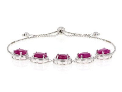 Red Kenya Ruby Rhodium Over Silver Bracelet 10.20ctw