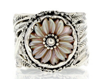 Pink Mother Of Pearl Silver Ring - SRA2473 | JTV.com