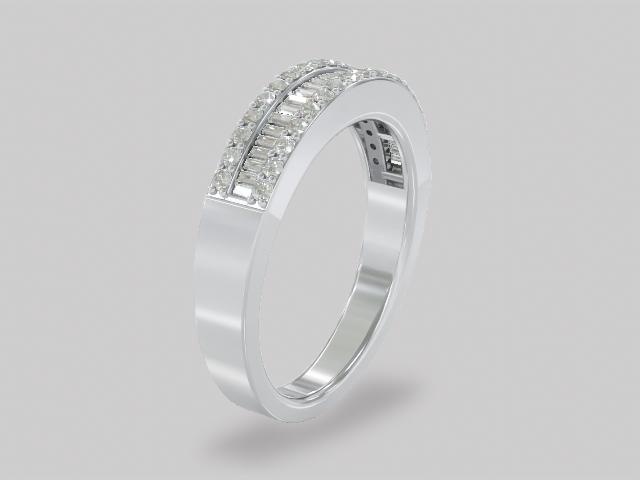 White Diamond Rhodium Over Sterling Silver Band Ring 0.50ctw