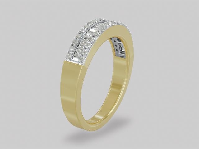 White Diamond 14K Yellow Gold Over Sterling Silver Band Ring 0.50ctw