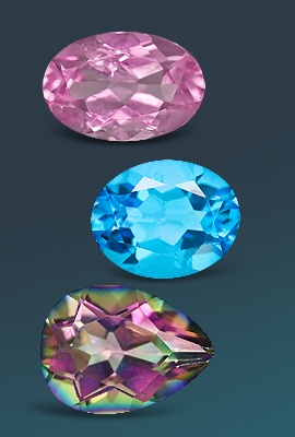 three topaz gemstones