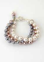 Glass Pearl Trio Bracelet