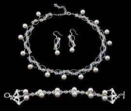 pearl and lace bridal jewelry set