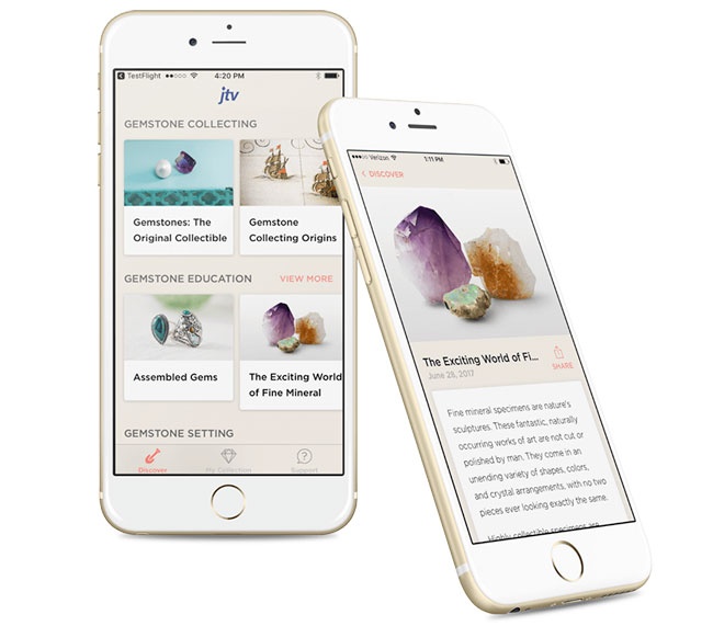 Gemstone Discovery App on a smartphone 