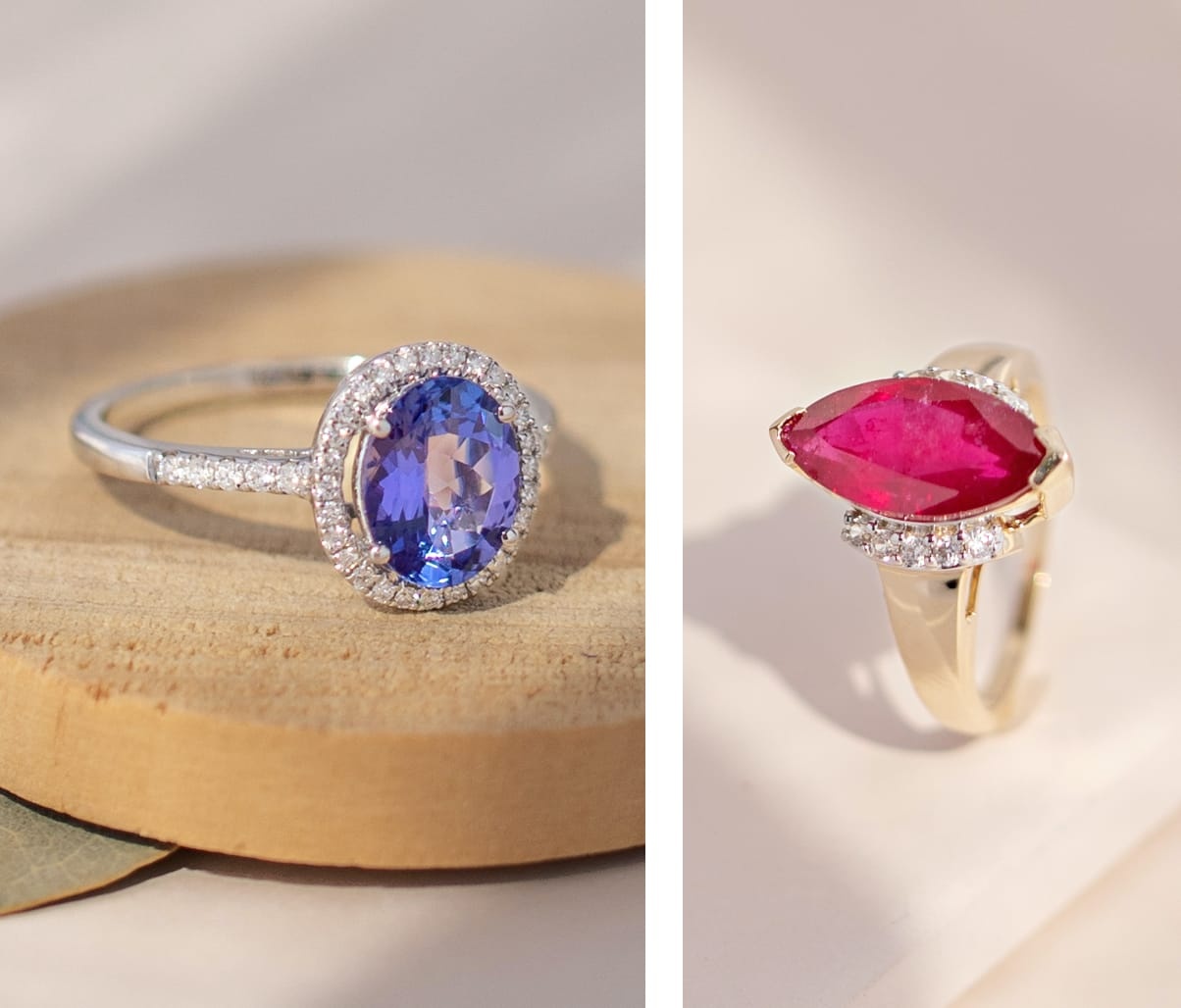 Color Gemstone Engagement Rings 