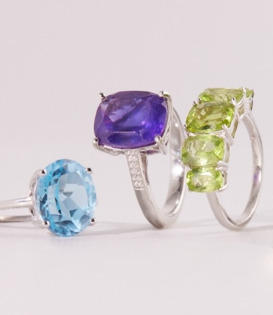 blue purple green and yellow rings four rings