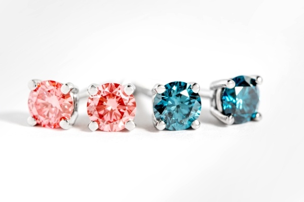 Color Lab-Grown Diamond Stud Earrings 