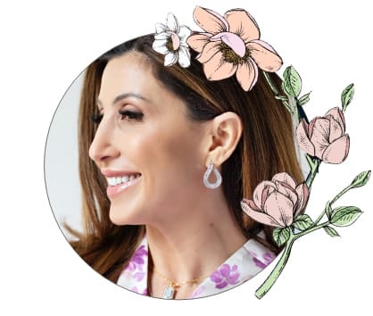 Woman wearing Mother's Day jewelry