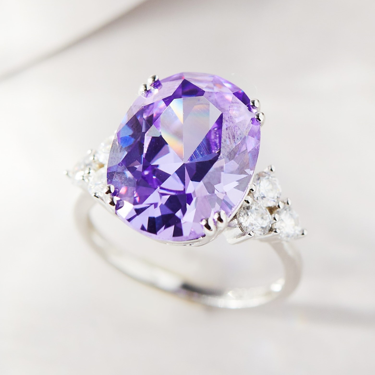 Purple cocktail ring