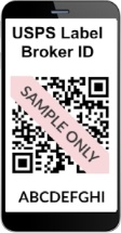 a sample QR code on a mobile device 