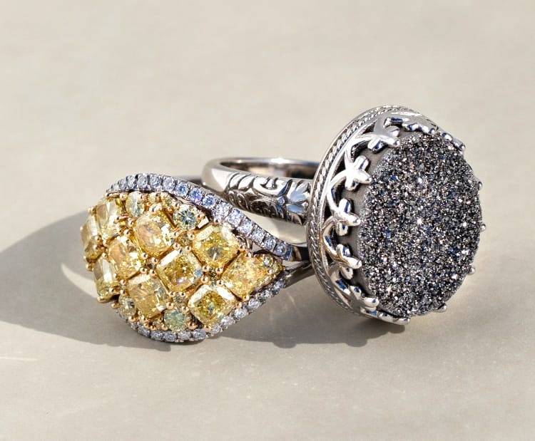 Yellow and Gray Rings