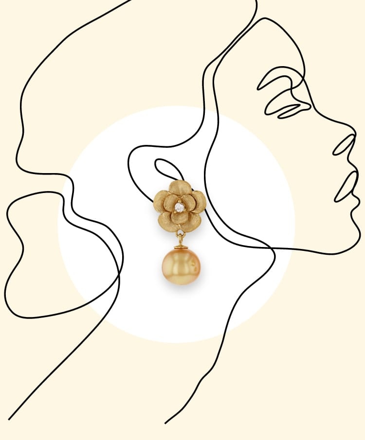 Illustration of a woman wearing an earring