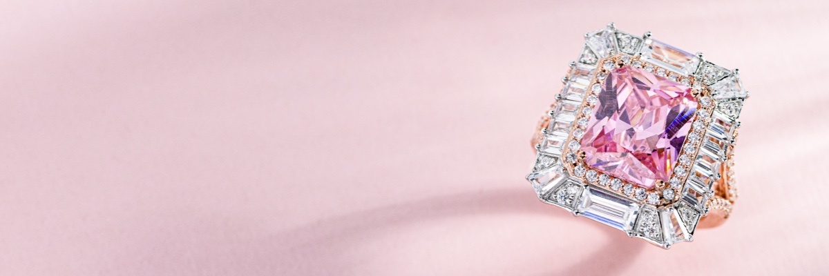 a pink gemstone rose gold ring