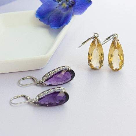 Colorful gemstone earrings 