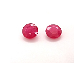 Ruby 7.3mm Round Matched Pair 3.31ctw