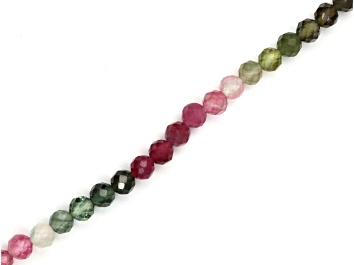 Picture of Watermelon Tourmaline 3.5mm Faceted Rounds Bead Strand, 12.5" strand length